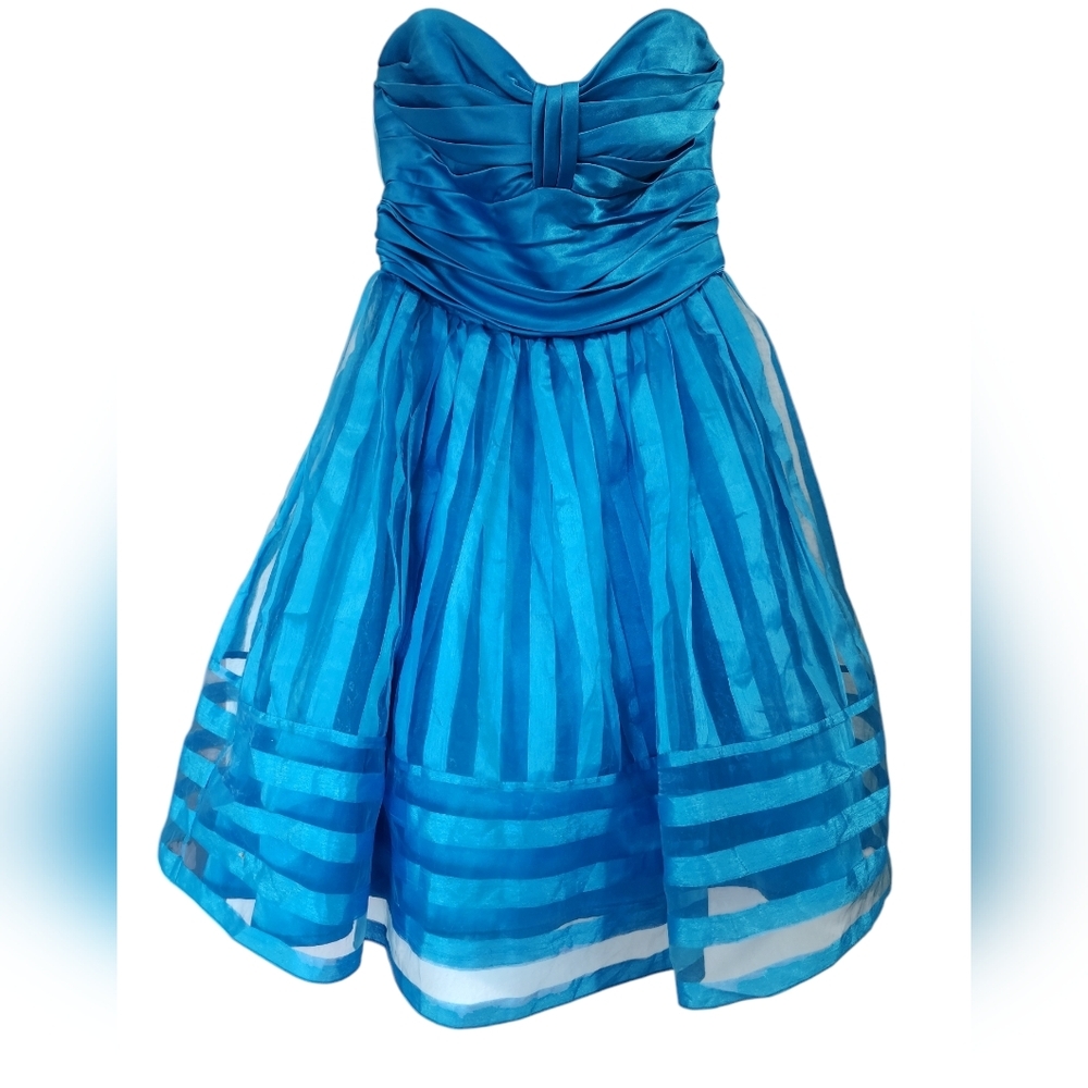 BETSY JOHNSON blue cupcake dress, strapless, mini, size 0, Y2K, vintage - Picture 1 of 7